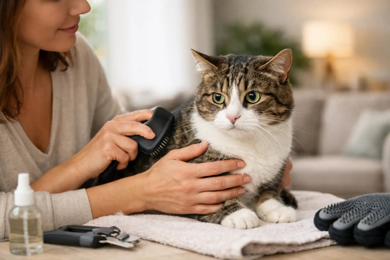 Home Grooming for Anxious Cats That Works