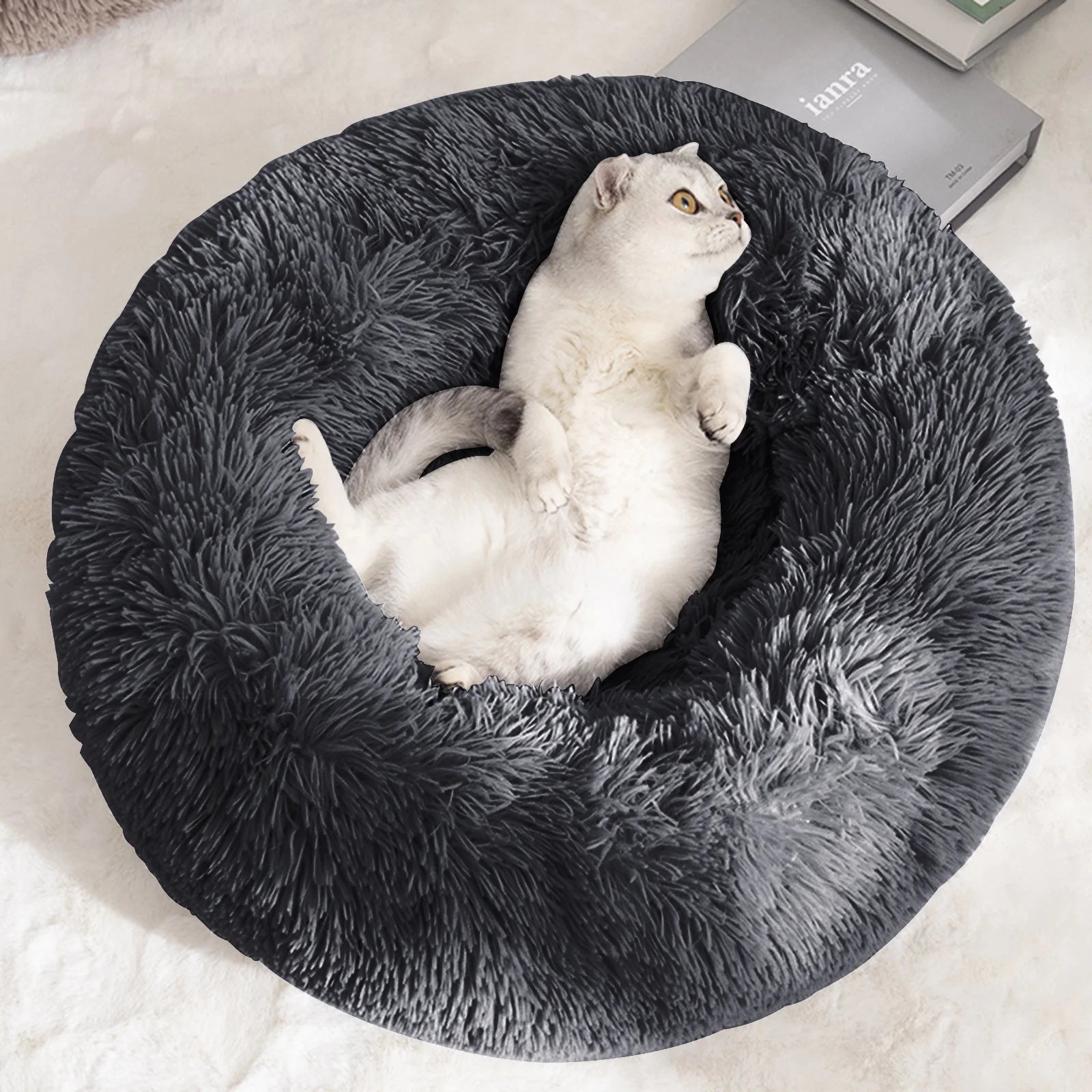 Calming Donut Dog Bed Anti-Anxiety, Self Warming