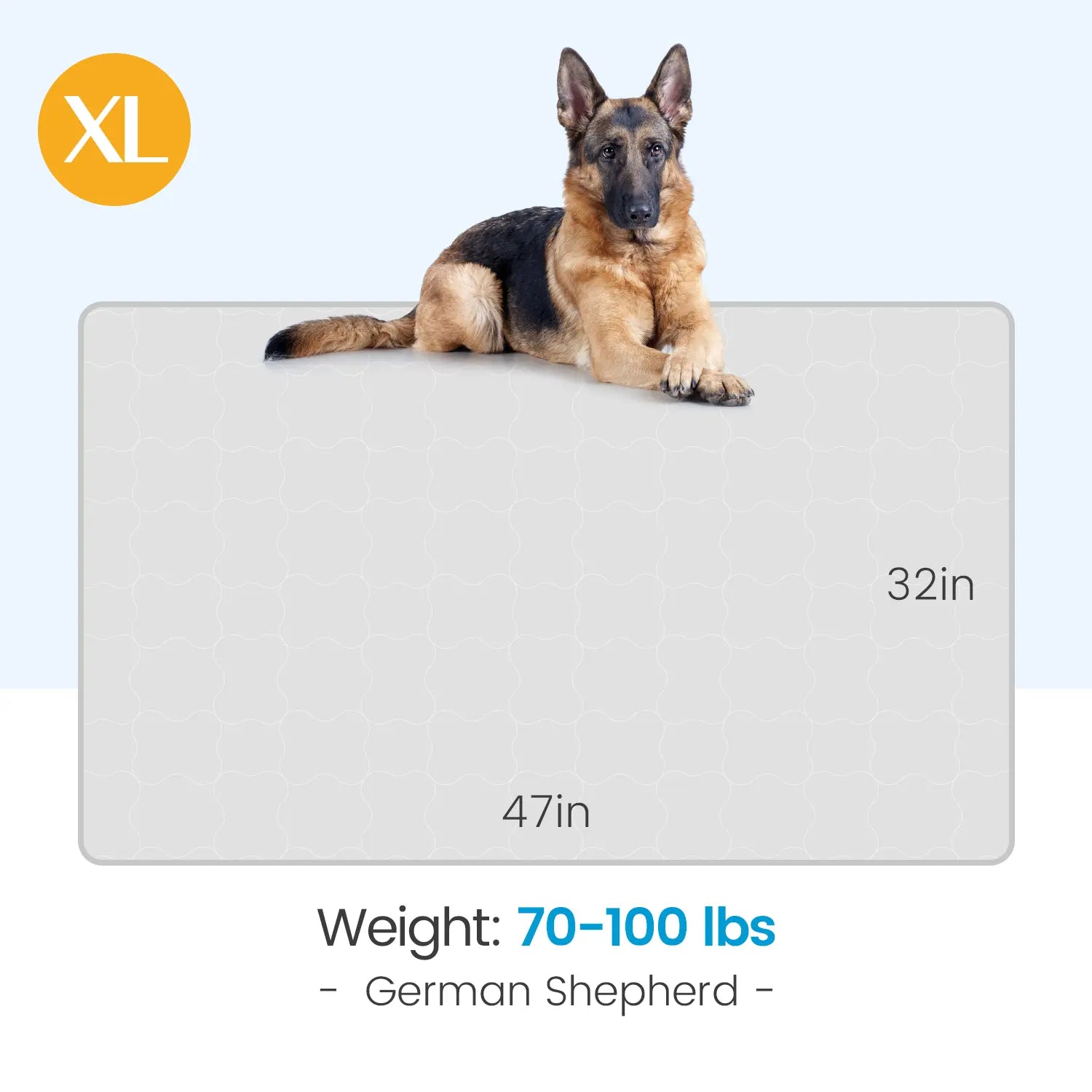 Extra Large Self-Cooling Pet Mat 47" x 32" for Large Dogs and Cats – Breathable and Washable Summer Pad