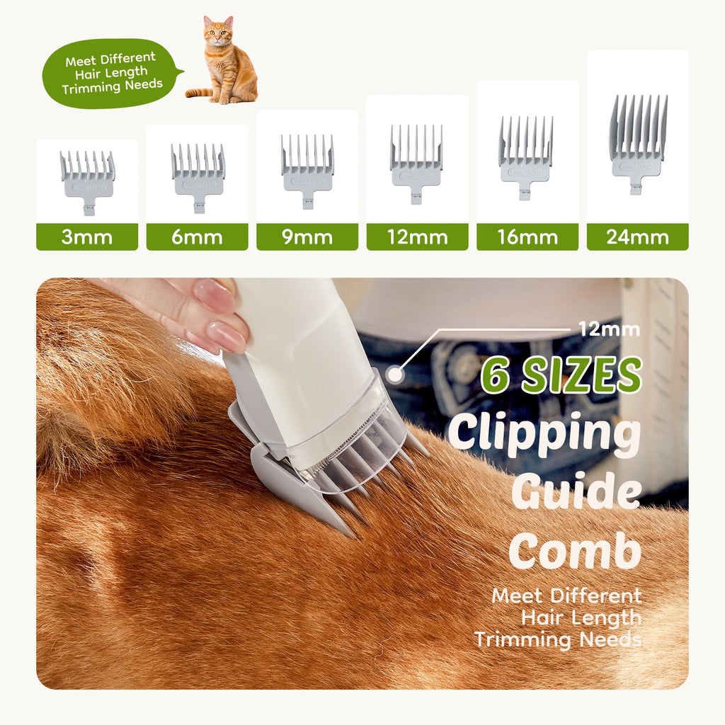 Pro Dog Grooming Kit, 2.5L Pet Hair Vacuum, 5-In-1 Electric Clippers Cleaning Set for Dogs, Cats, and Other Animals