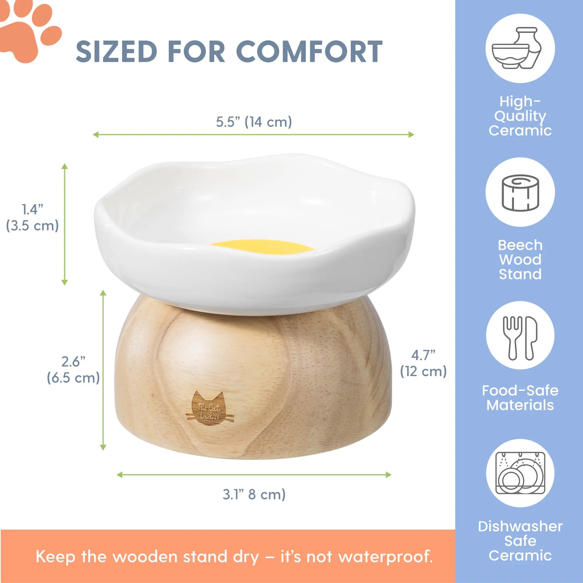 Elevated Cat Bowl with Egg Design