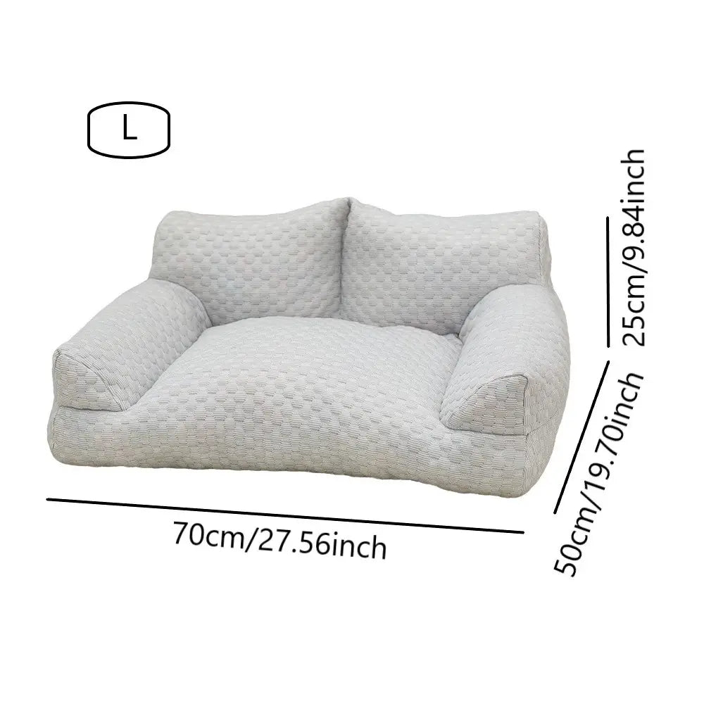 Cooling Ice Bead Pet Sofa with 22℃ Cooling Fabric and Massage Bumps, Durable and Breathable Design for Small to Medium Dogs and Cats