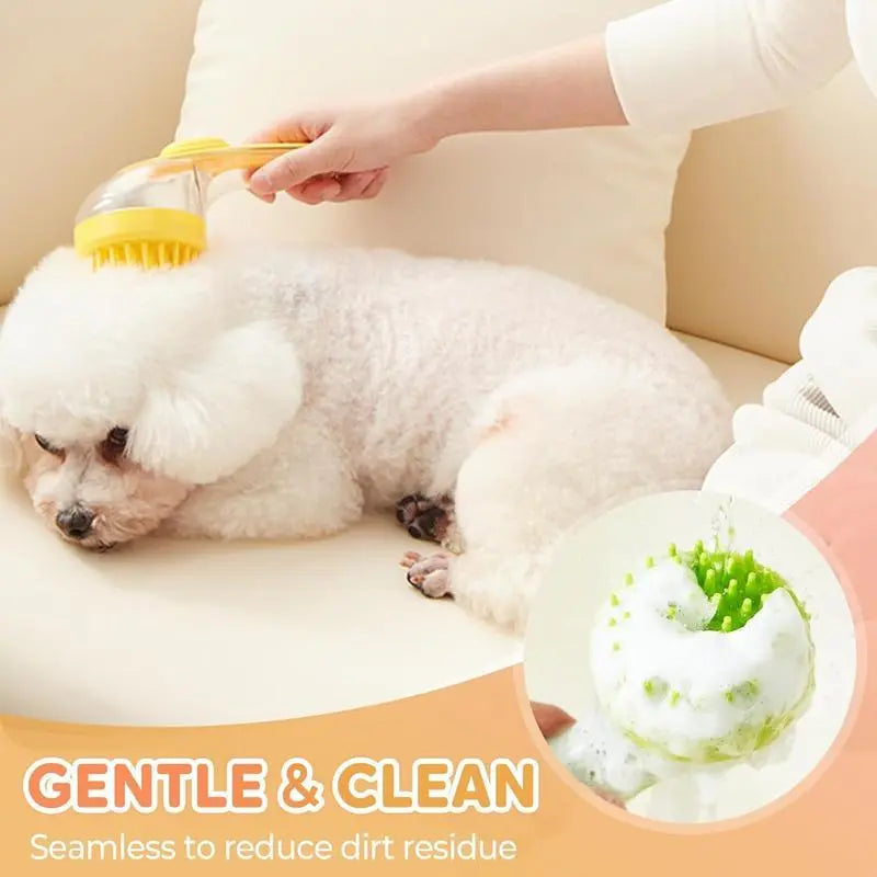2026 Professional 2-in-1 Pet Bath and Grooming Brush with Built-in Shampoo Dispenser for Effortless Bathing and Massage for Dogs and Cats