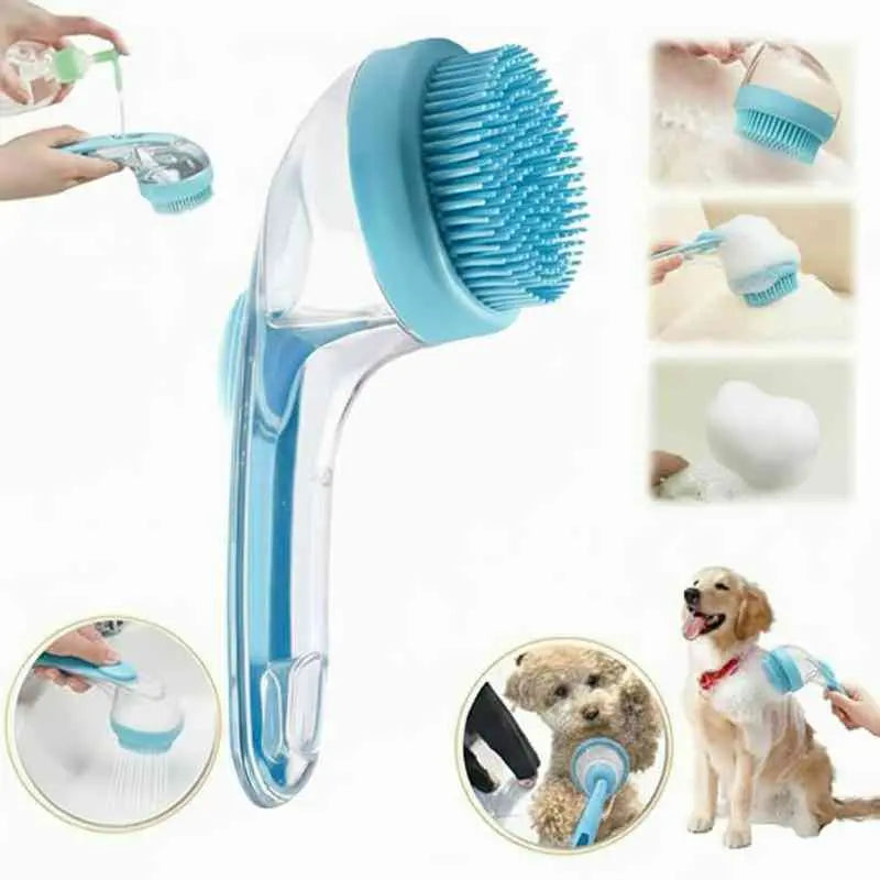 2026 Professional 2-in-1 Pet Bath and Grooming Brush with Built-in Shampoo Dispenser for Effortless Bathing and Massage for Dogs and Cats