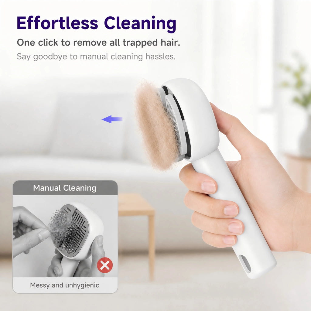 Revolutionary 3-in-1 Pet Grooming Brush with Steam & UV Sanitizing - Effortless Hair Removal for Dogs & Cats
