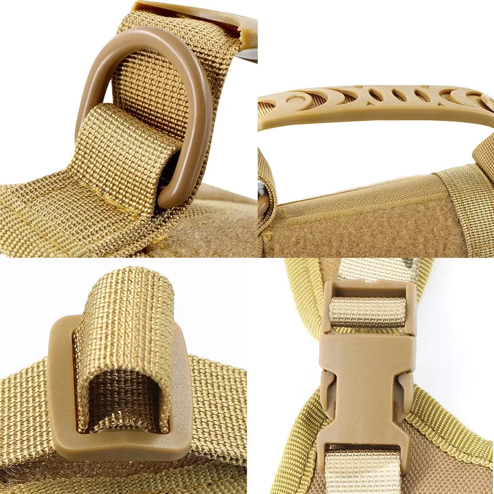 Tactical Dog Harness Set for Small Dogs and Cats - Includes Vest, Leash, and 2 Patches for Outdoor Activities