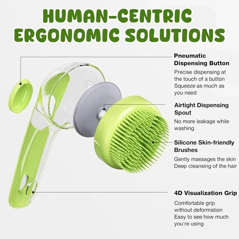 2026 Professional 2-in-1 Pet Bath and Grooming Brush with Built-in Shampoo Dispenser for Effortless Bathing and Massage for Dogs and Cats