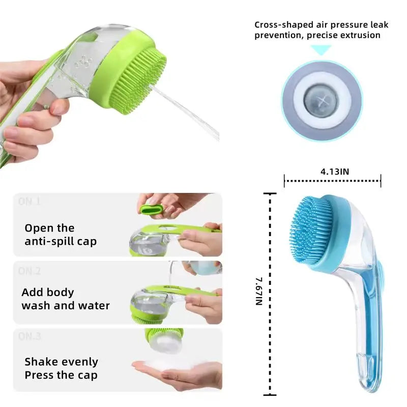 2026 Professional 2-in-1 Pet Bath and Grooming Brush with Built-in Shampoo Dispenser for Effortless Bathing and Massage for Dogs and Cats