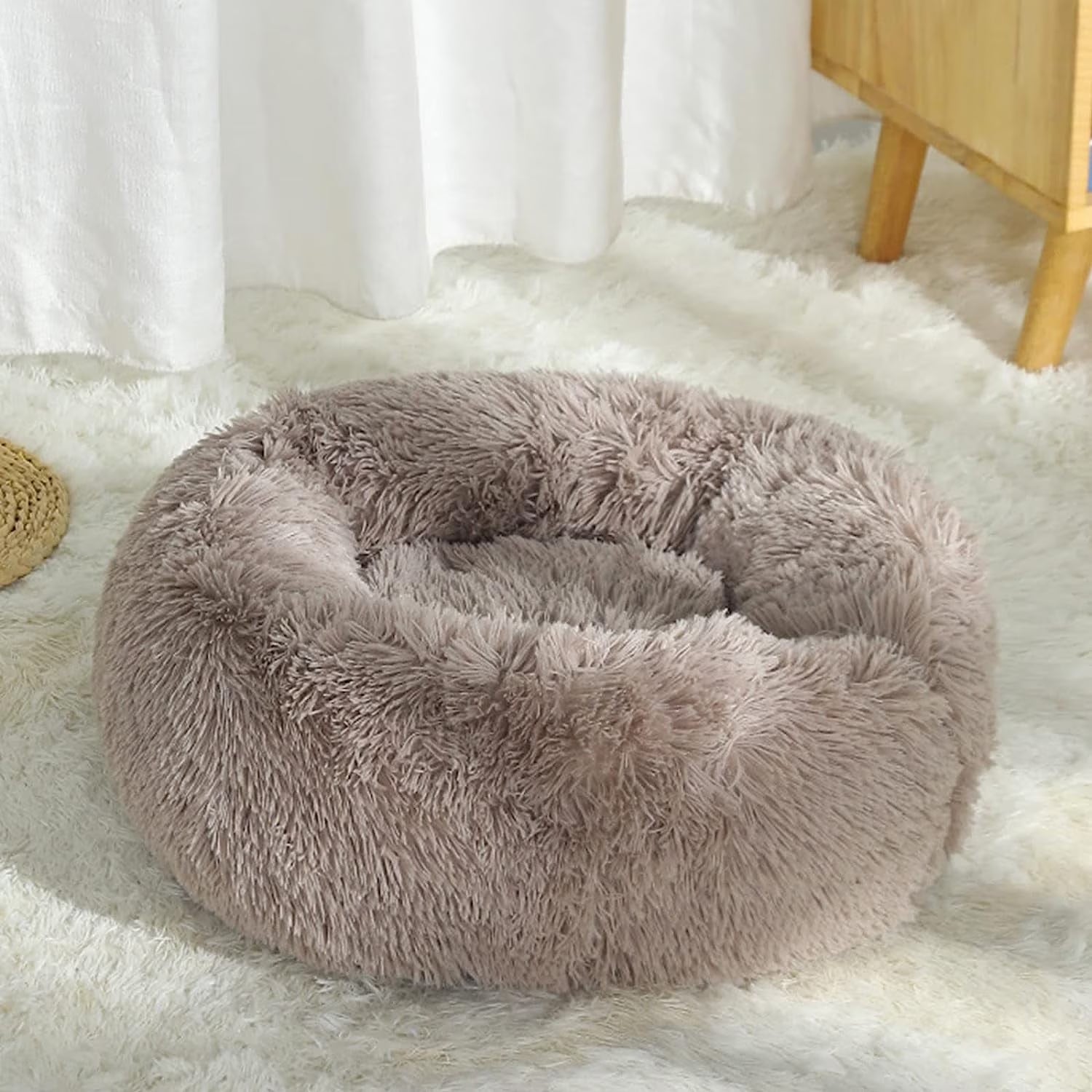 Calming Donut Dog Bed Anti-Anxiety, Self Warming