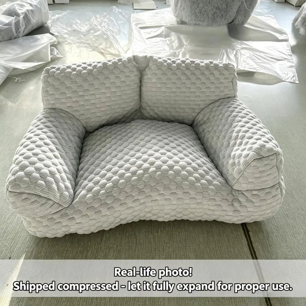 Cooling Ice Bead Pet Sofa with 22℃ Cooling Fabric and Massage Bumps, Durable and Breathable Design for Small to Medium Dogs and Cats