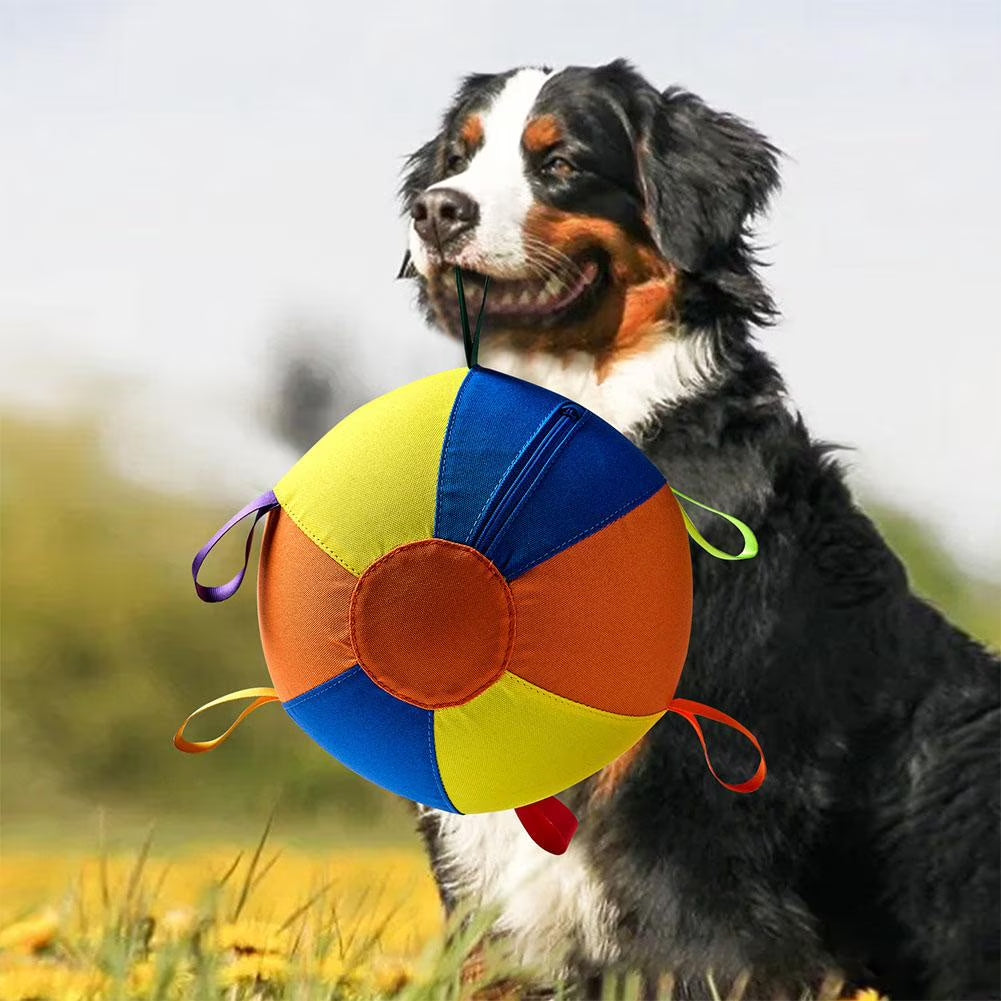 Calming Jumbo Herding Ball for Dogs, 10/18/22" Durable Tear-Resistant Inflatable Toys with Heavy-Duty Handle Cover & Pump, Big Exercise Toy for Pets and Horses