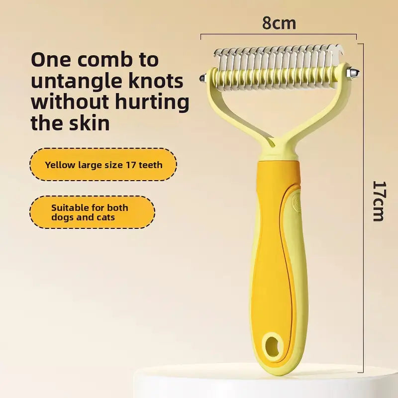 Premium Double-Sided Stainless Steel Pet Comb for Effective Grooming and Hair Removal for Cats and Dogs