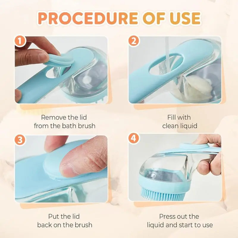 2026 Professional 2-in-1 Pet Bath and Grooming Brush with Built-in Shampoo Dispenser for Effortless Bathing and Massage for Dogs and Cats
