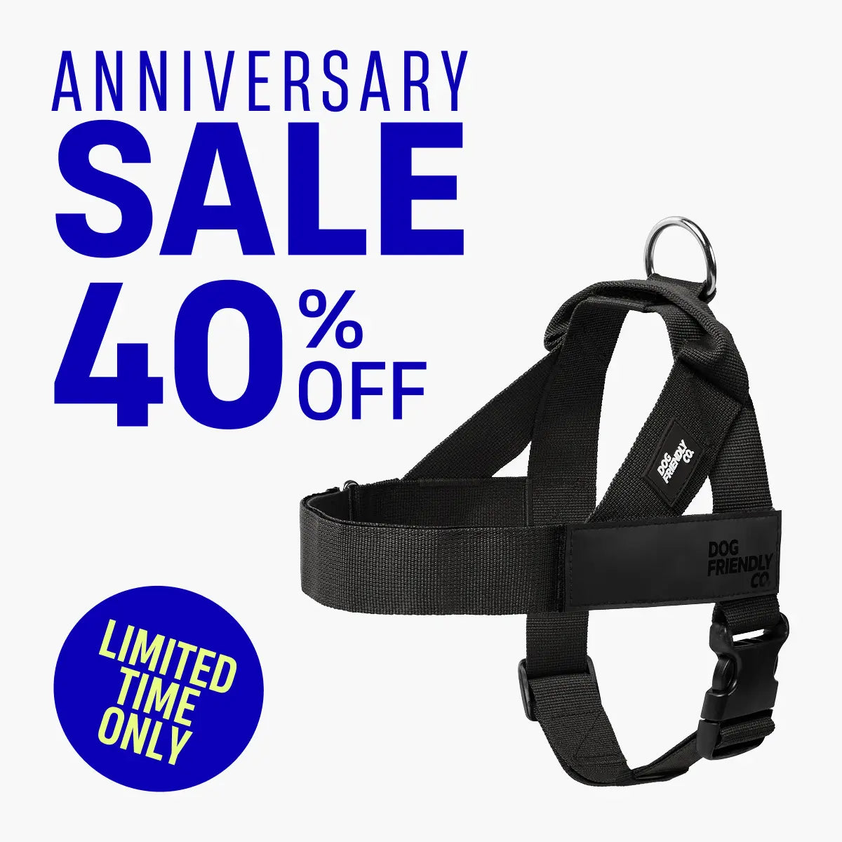 Dog Friendly Co. Harness - Easy to Fit No-Pull Design - Safe Secure and Comfortable - Ideal for All Dogs - Chafe-Resistant Lightweight Straps - Adjustable Straps for Perfect Fit