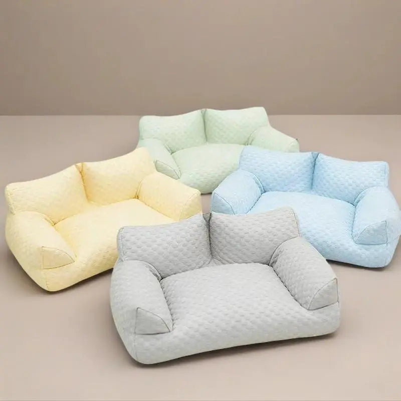 Cooling Ice Bead Pet Sofa with 22℃ Cooling Fabric and Massage Bumps, Durable and Breathable Design for Small to Medium Dogs and Cats