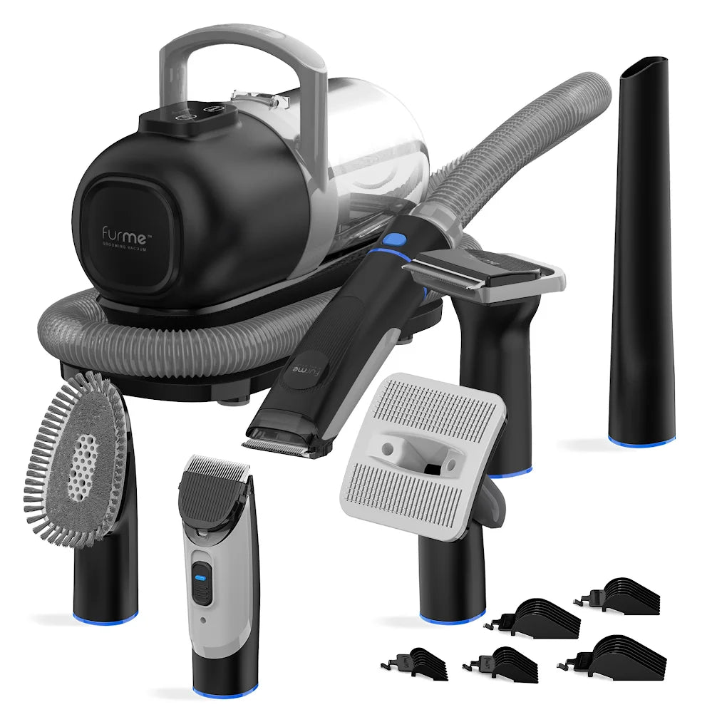 Furme Quiet Pet Grooming Vacuum Kit, 5 Pet Grooming Tools for Cats & Dogs
