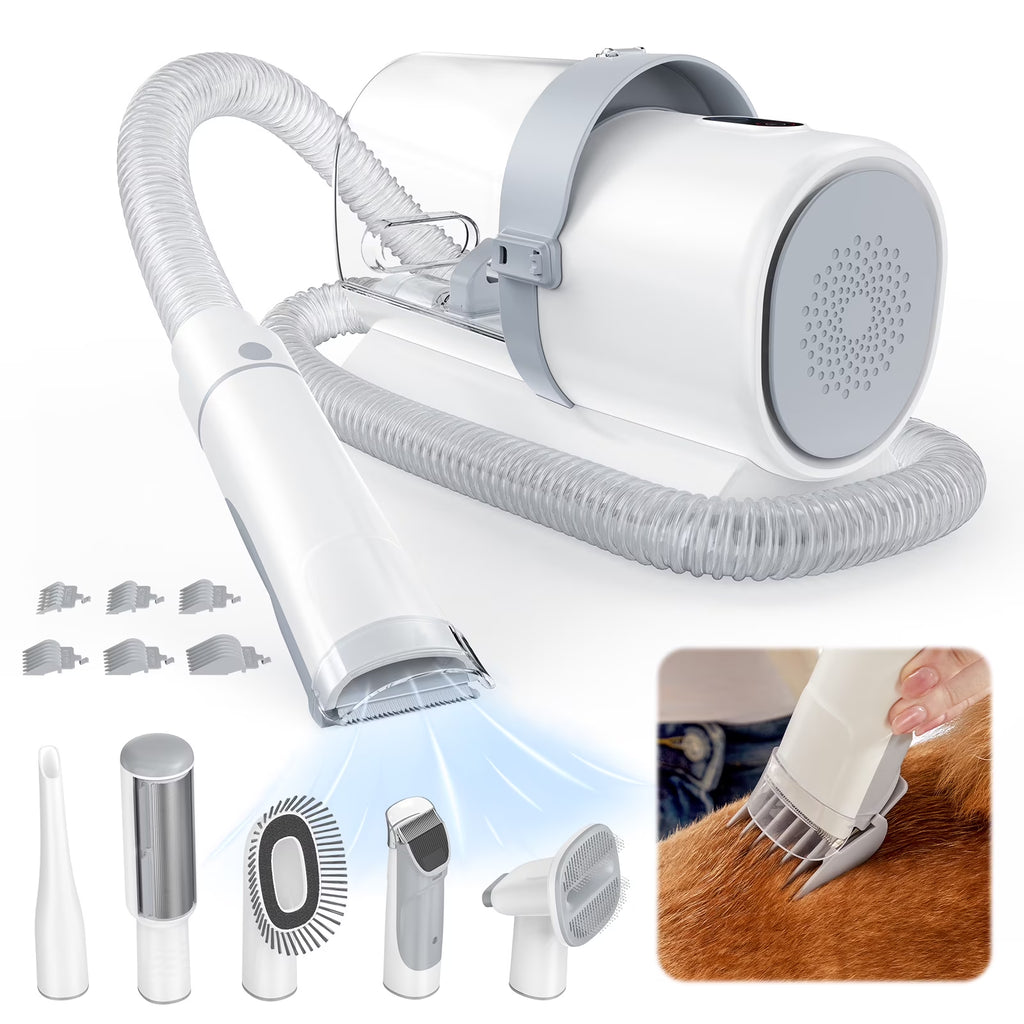 Pro Dog Grooming Kit, 2.5L Pet Hair Vacuum, 5-In-1 Electric Clippers Cleaning Set for Dogs, Cats, and Other Animals